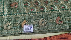 new tag green and pista sari with blouse pie