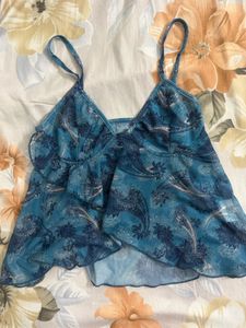 Blue Paisley Print Cami Top