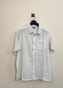 Men's White Linen Short Sleeve Shirt