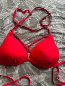 Red Triangle Bikini Top