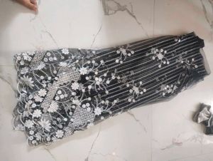 Pakistani Elegant Black &amp; White Kurta Fabric