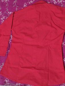 Chic Red Button-Up Shirt