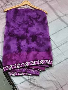 Purple Tie-Dye Saree