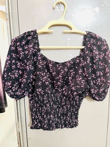 Floral Smocked Crop Top