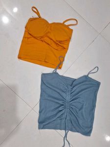 Cute Ruched Camisole Tops (Set of 2)