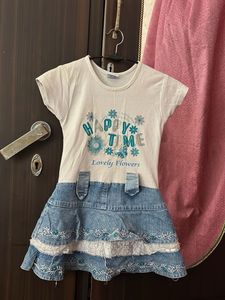 Cute Denim & Striped Dress