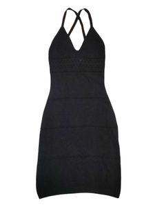 Black Halter Neck Knit Dress
