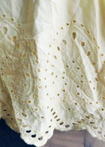 Cute Yellow Eyelet Crop Top