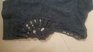 Very Unique Gray Cold Shoulder Tee