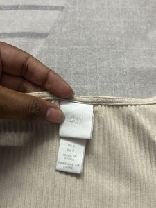 Ribbed Button-Up Crop Top