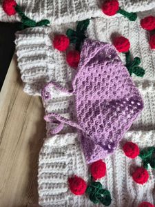 handmade Cherry cardigan  with bandana free