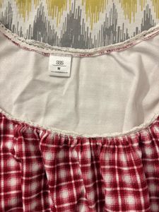 Red Gingham Smocked Crop Top
