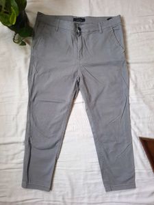 Highlander Men's Crop Fit Grey Trousers