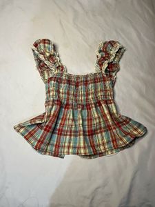 Plaid Cottagecore Top