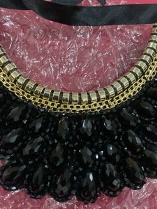 Black Beaded Neckpiece