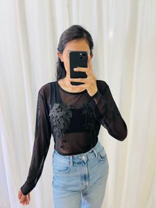 Floral Lace Mesh Top