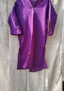 Purple Cotton Blend Kurta