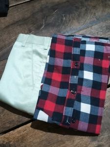 Men's Plaid Shirt and Pants Set Comdo offer 😱