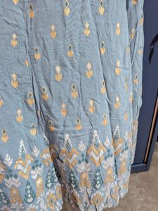 Light Blue Printed Ethnic Gown