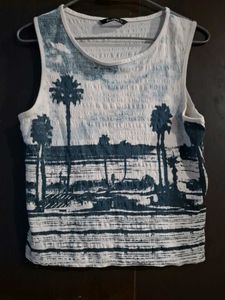 Beach Scene Sleeveless Top