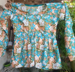 Floral Print Peplum Top