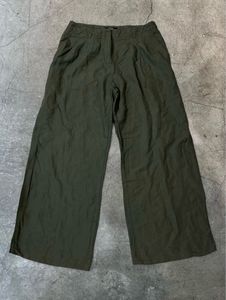 Olive Green Wide-Leg Pants (Lightweight)