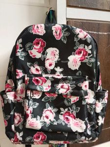 Floral Black Backpack