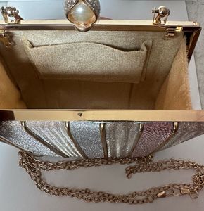 Brand New Sparkling Striped Evening Clutch Bag