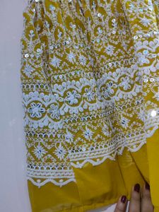 Sequin Chikankari Square Neck Top