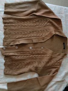 Chic Brown Knit Cardigan