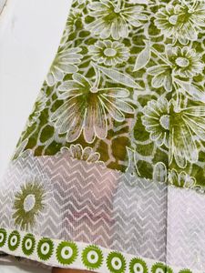 Elegant Green Floral Saree