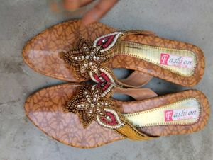 golden Party Wear Heels