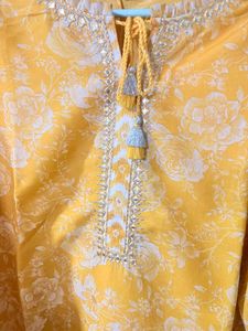 Vibrant Yellow Floral Kurta