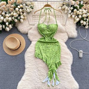 Green Animal Print Dress