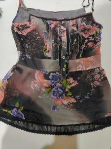Y2K Flowy Floral Print Camisole Top