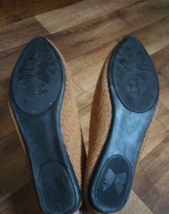 Brown Knit Ballet Flats