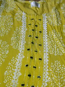 Vibrant Lime Green Printed Kurta