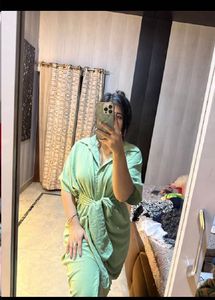 Stylish Mint Green Wrap Dress❤️🎀