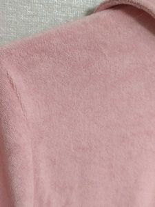 H&amp;M Pink Terry Cloth Shirt Dress
