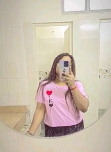 Cute Panda &amp; Heart Graphic Tee