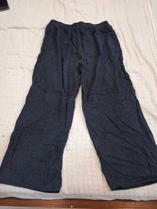Navy Blue Striped Palazzo Pants