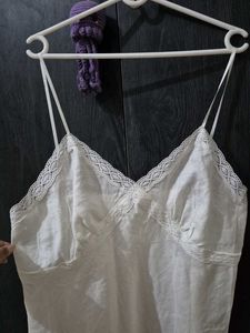 White Lace Trim Cami Top