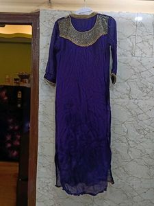 Embellished Royal Purple Kurta &amp; Dupatta Set