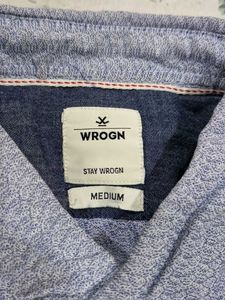 WROGN Men's Textured Blue Shirt