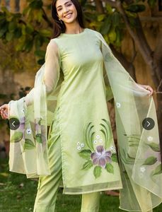 Hand-Painted flower kurti with dupatta