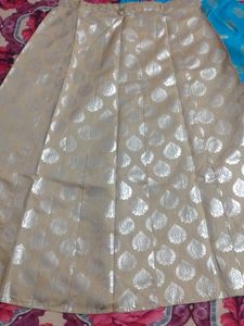 Blue &amp; Gold kurti lengha Set