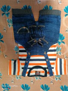Cute Baby Overalls Dungree Set
