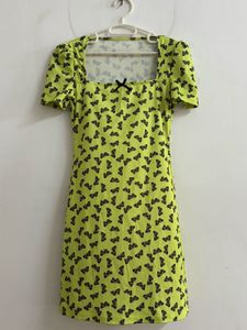 Vibrant Butterfly Print Mini Dress