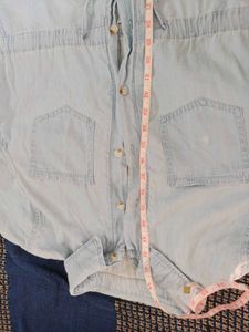 Faded Denim shade Cotton Shirt Dress
