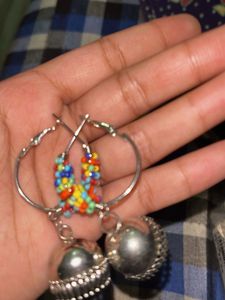 Beaded Hoop Jhumka Earrings light weight